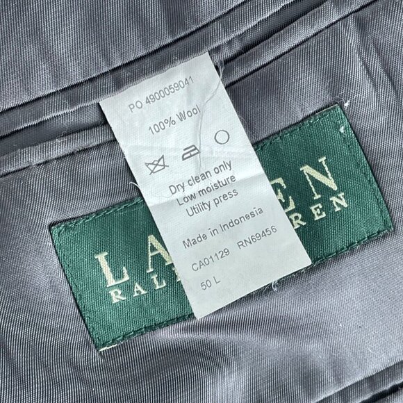 Lauren Ralph Lauren Mens Wool Blazer Jacket 50L Gray 3869 - Picture 5 of 9